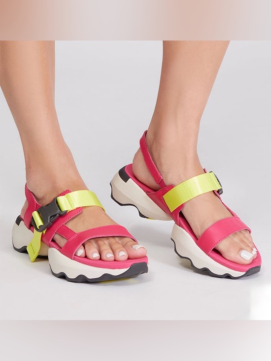 Sorel Shoes - Sorel Kinetic Impact Leather Neon Strap Sporty Chunky Platform Sling Sandals 7.5